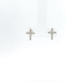14k White Gold .25ct G VS2 Round Diamond Cross Stud Earrings